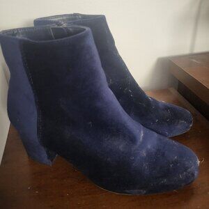 Call It Spring Navy Velvet Boots (US 6.5 / UK 4 / EUR 37)